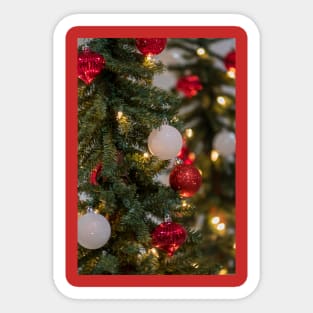 Red and White Christmas Ornaments Sticker